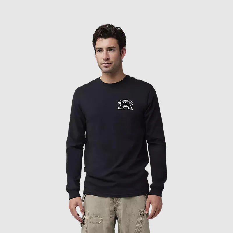 Polera Lifestyle Fox Stamped Premium Manga Larga Negro