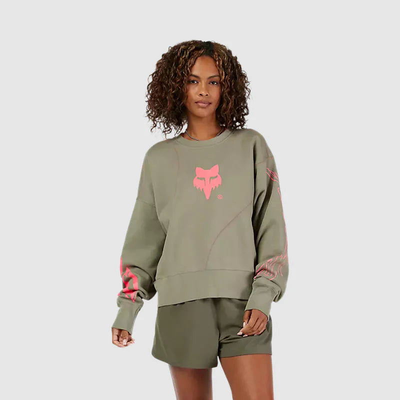 Poleron Lifestyle Fox Oversize Mujer Elevated Crew