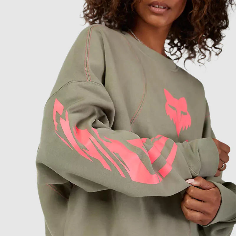 Poleron Lifestyle Fox Oversize Mujer Elevated Crew