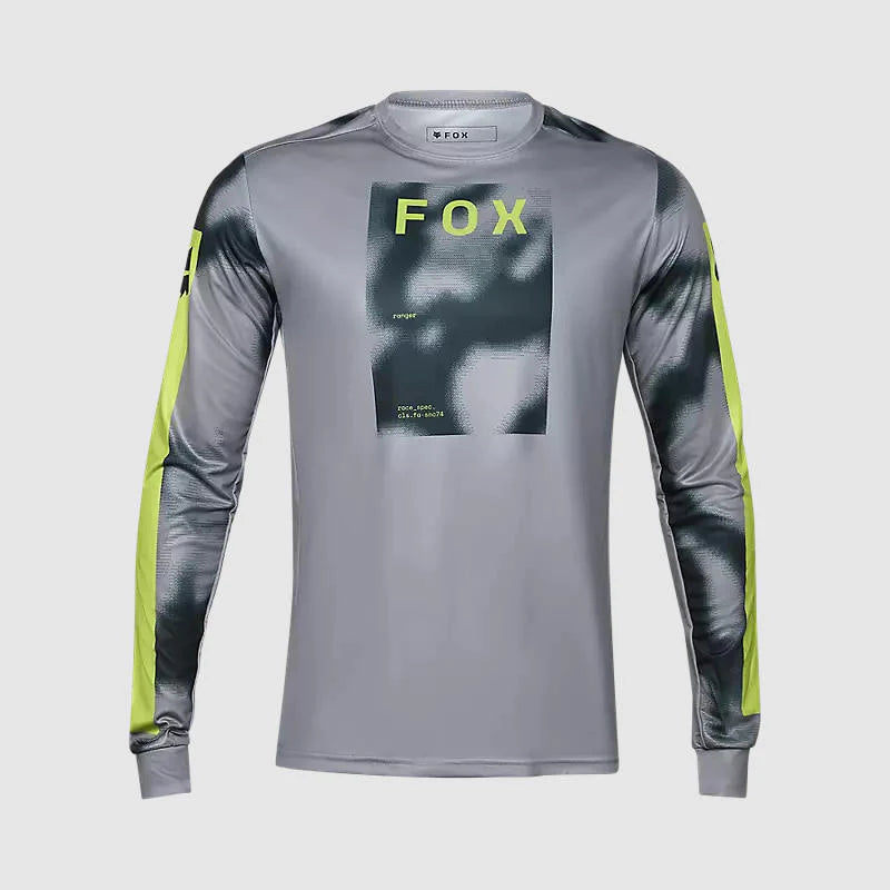 Polera Bicicleta Fox Ranger Taunt Manga Larga Gris