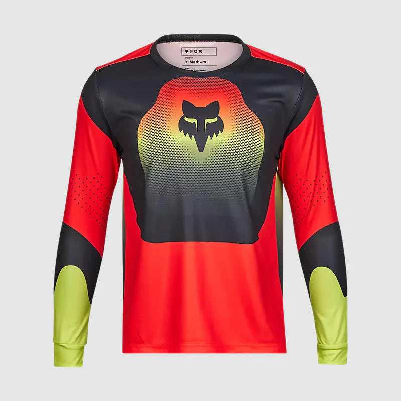 Polera Bicicleta Niño Fox Ranger Revise Manga Larga Rojo/Amarillo