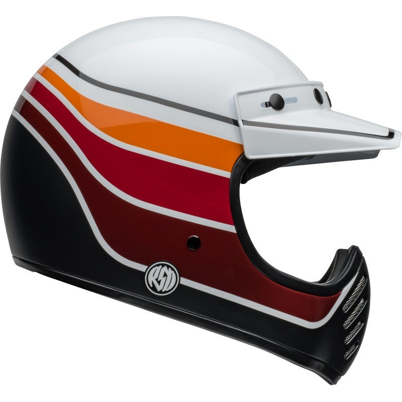 Casco Moto Calle Bell Moto 3 Classic Blanco Naranjo