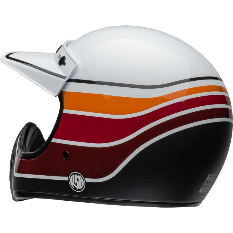 Casco Moto Calle Bell Moto 3 Classic Blanco Naranjo