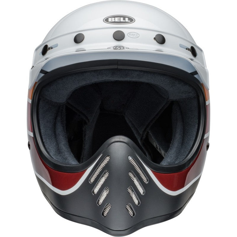 Casco Moto Calle Bell Moto 3 Classic Blanco Naranjo