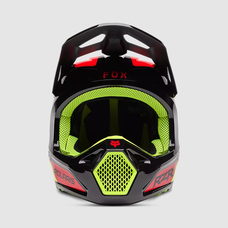 Casco Moto V1 Polaris Negro/Amarillo Fox