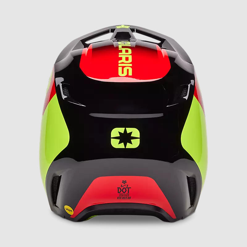 Casco Moto V1 Polaris Negro/Amarillo Fox