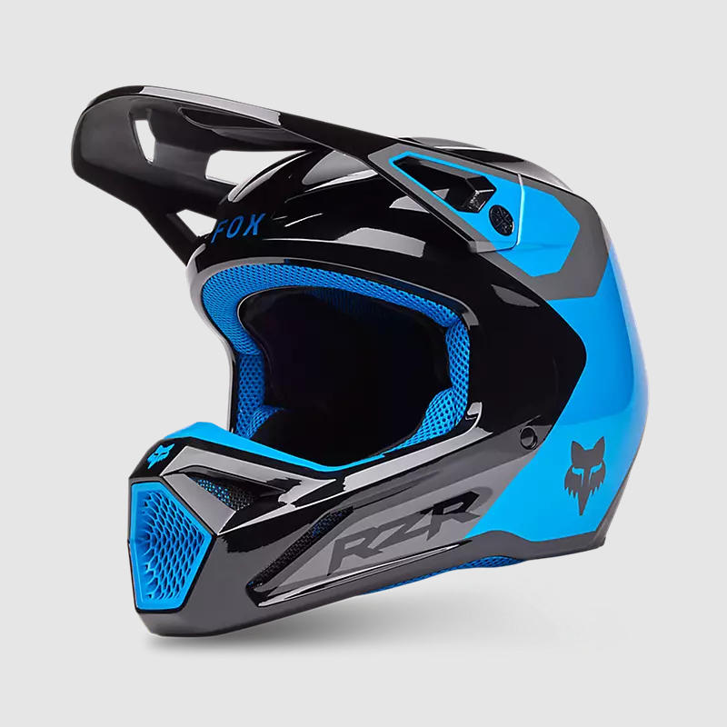 Casco Moto V1 Polaris Negro/Azul Fox