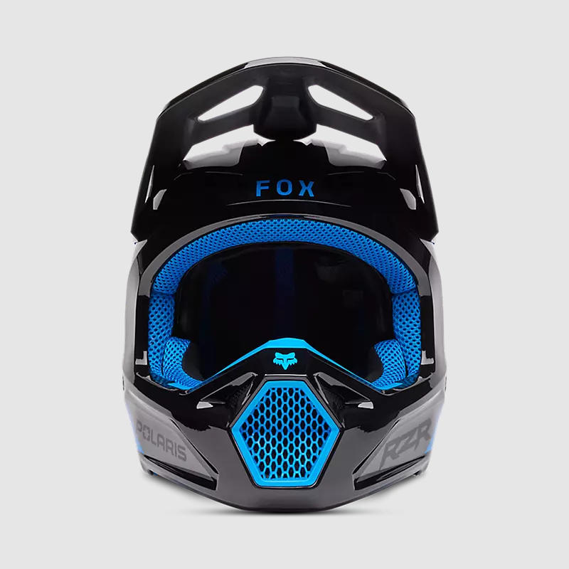 Casco Moto V1 Polaris Negro/Azul Fox
