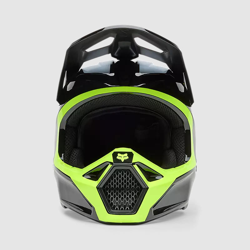 Casco Moto V1 Flow Negro/Amarillo Fox