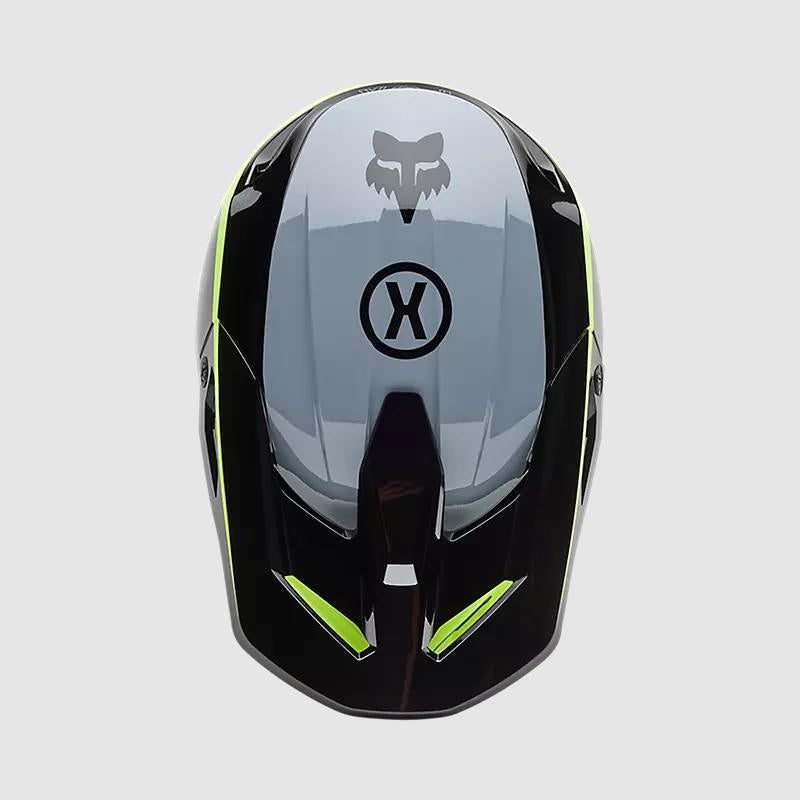 Casco Moto V1 Flow Negro/Amarillo Fox