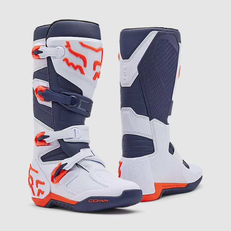 Botas Moto Comp Blanco/Morado Fox