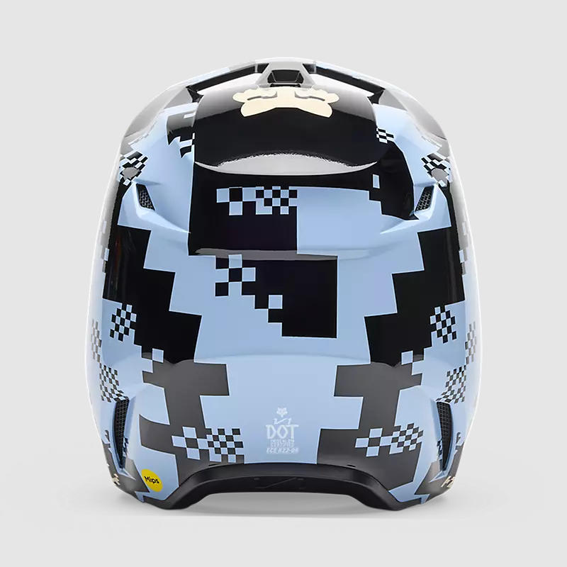 Casco Moto V1 Digi Image Azul Claro Fox