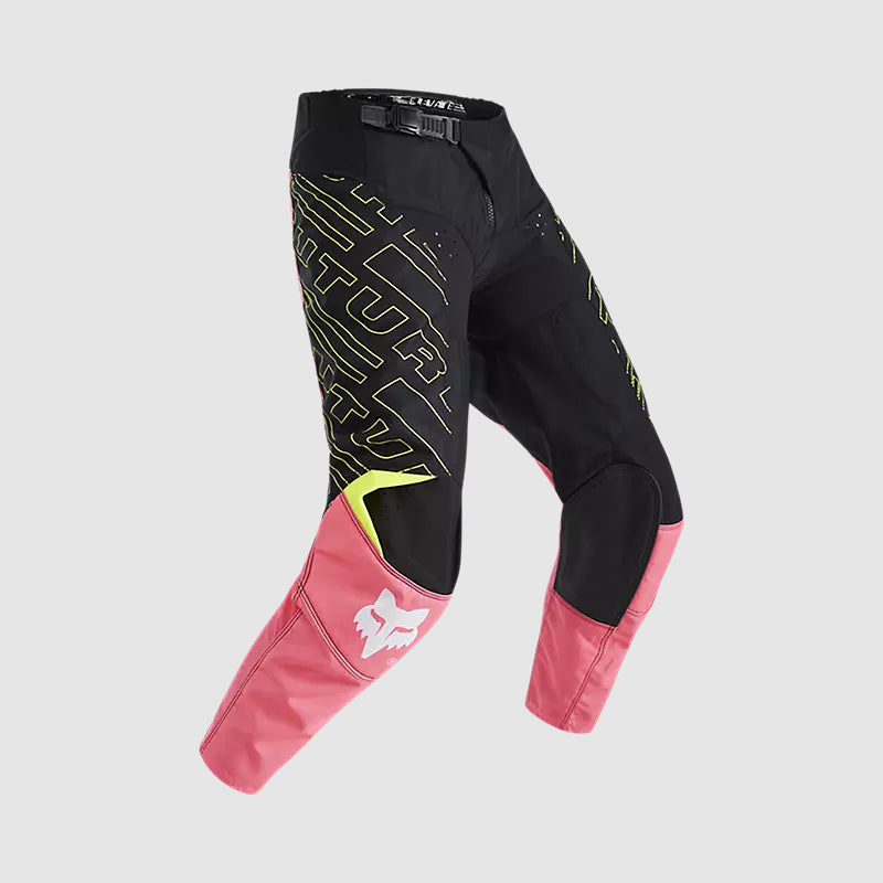 Pantalon Moto Niño 180 Elevated Negro/Rosado Fox