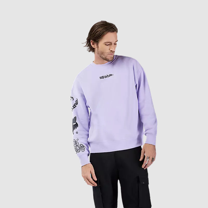Poleron Lifestyle Crew Oversize Hello Future Oversize Morado Fox