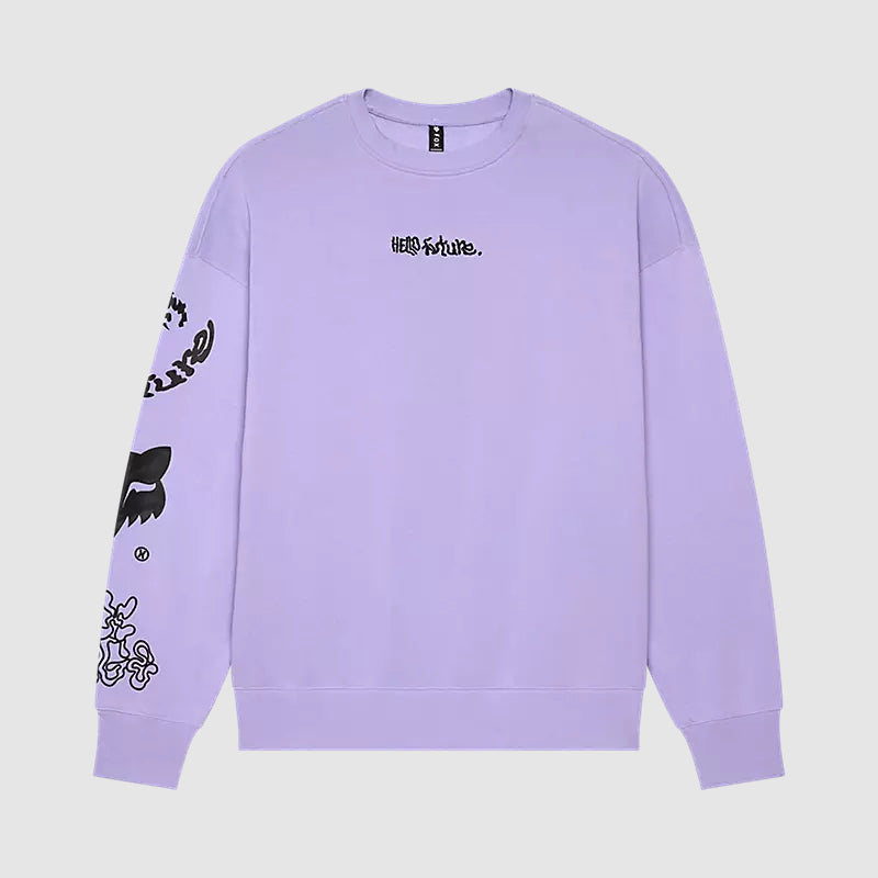 Poleron Lifestyle Crew Oversize Hello Future Oversize Morado Fox