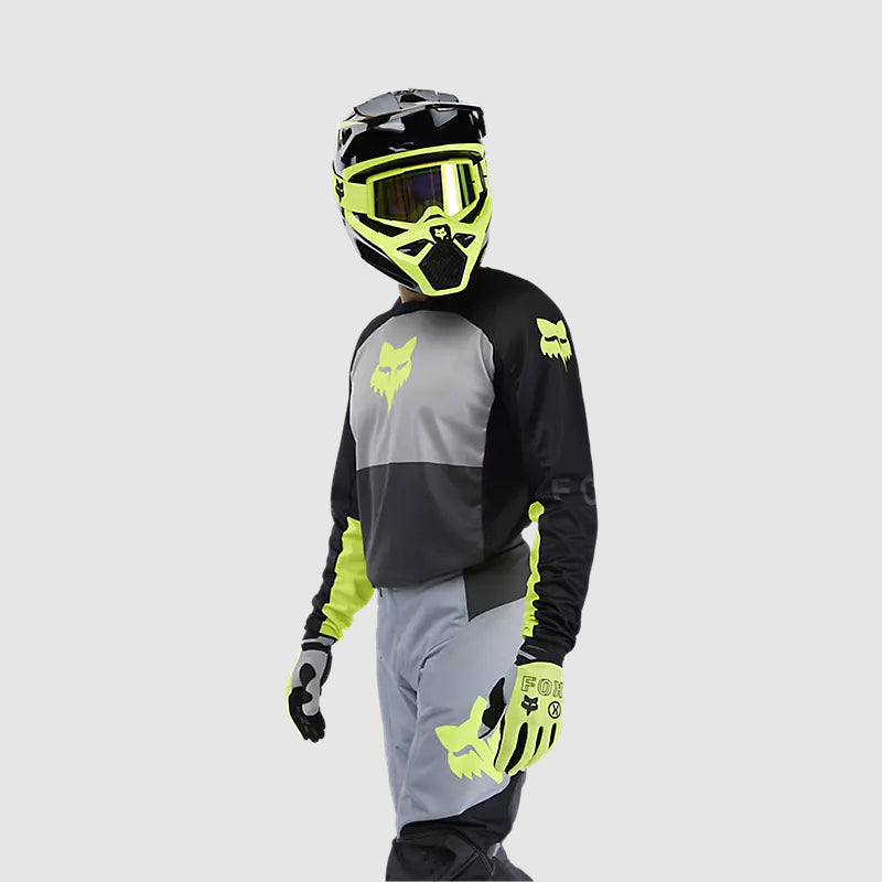 Polera Moto 180 Flow Negro/Amarillo Fox