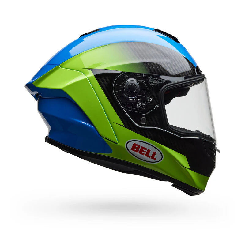 Casco Moto Bell Race Star DLX Flex Azul/Amarillo