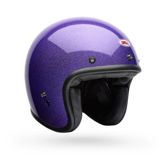 Casco Moto Bell Custom 500 Flake Morado