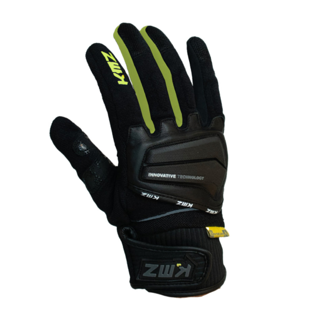 Guantes Moto Calle Citycore Apex Negro Verde KMZ
