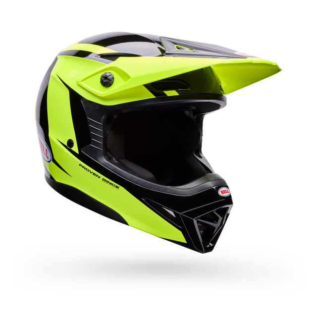 Casco Moto MX-10 Amarillo/Negro Certificado QR Bell