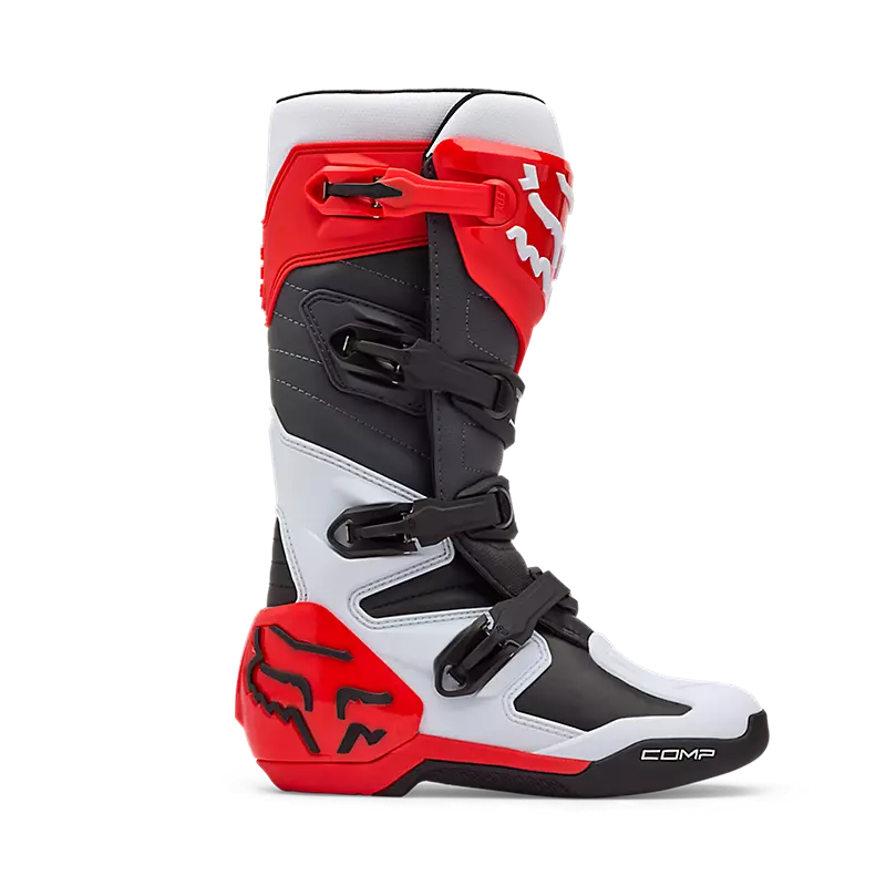 Botas Moto Comp Rojo/Blanco Fox