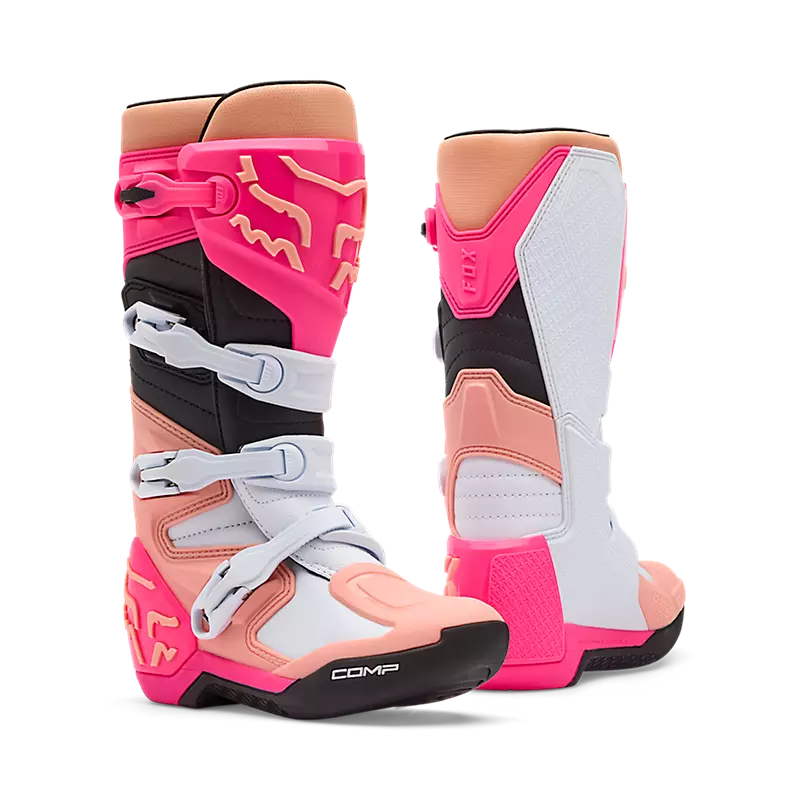 Botas Moto Mujer Comp Rosado Fox