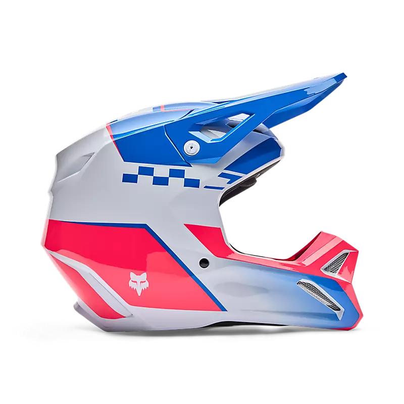 Casco Moto V1 Collect Azul/Blanco Fox