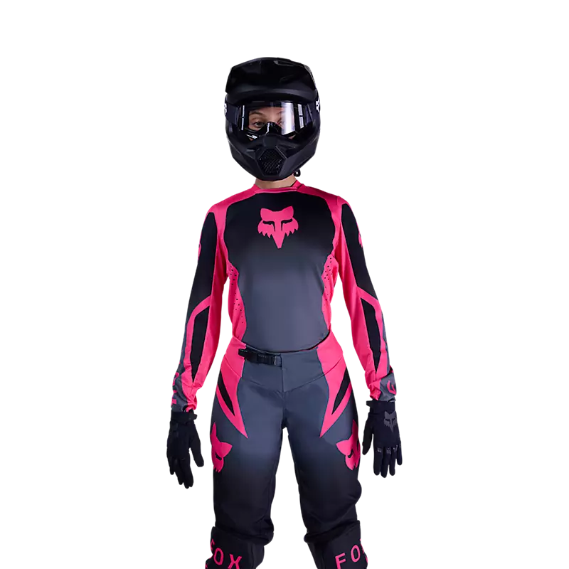 Polera Moto Mujer 180 Shield Negro/Rosado Fox