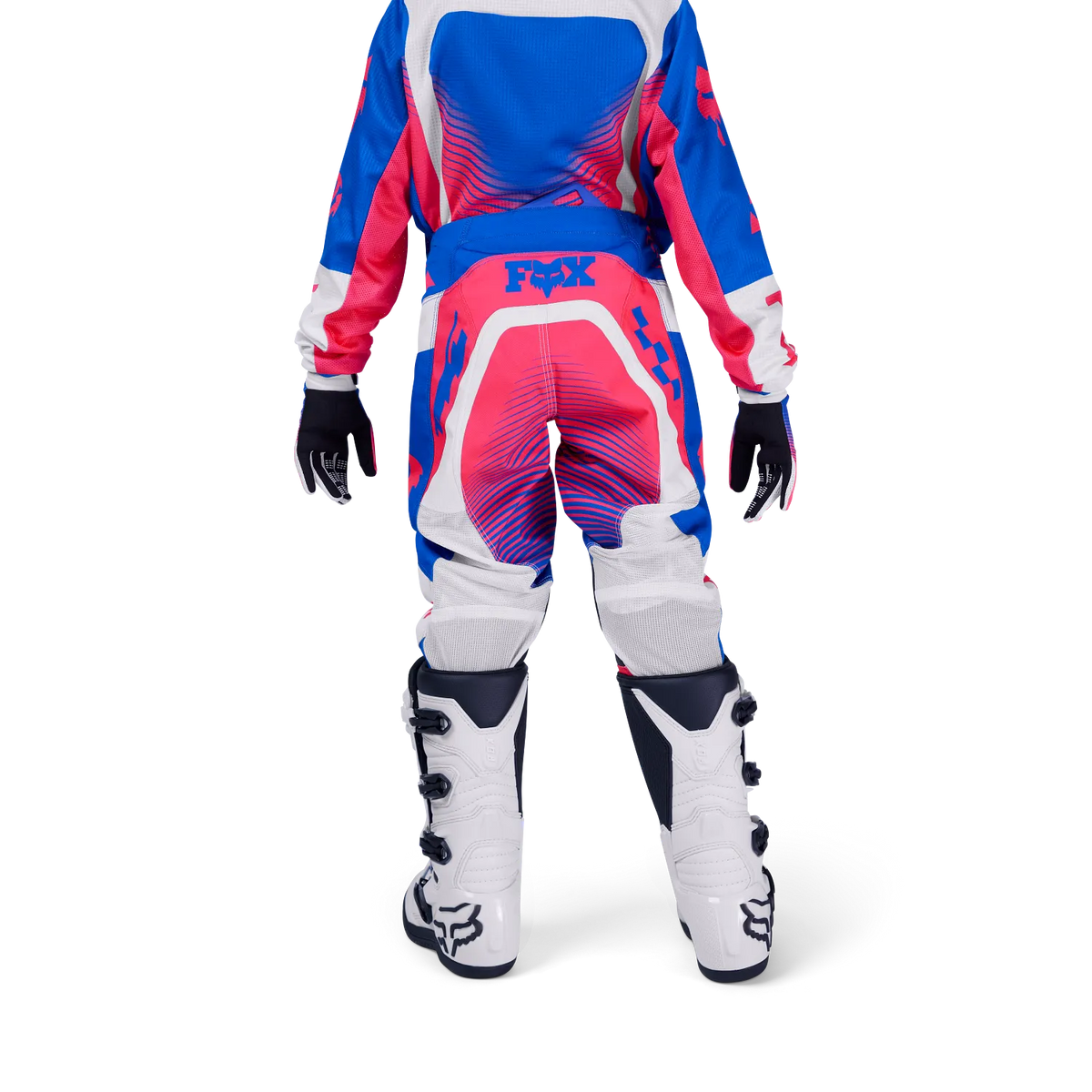 Pantalon Moto Niño 180 Collect Azul/Rosado Fox