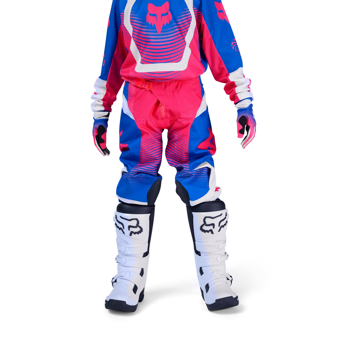 Pantalon Moto Niño 180 Collect Azul/Rosado Fox