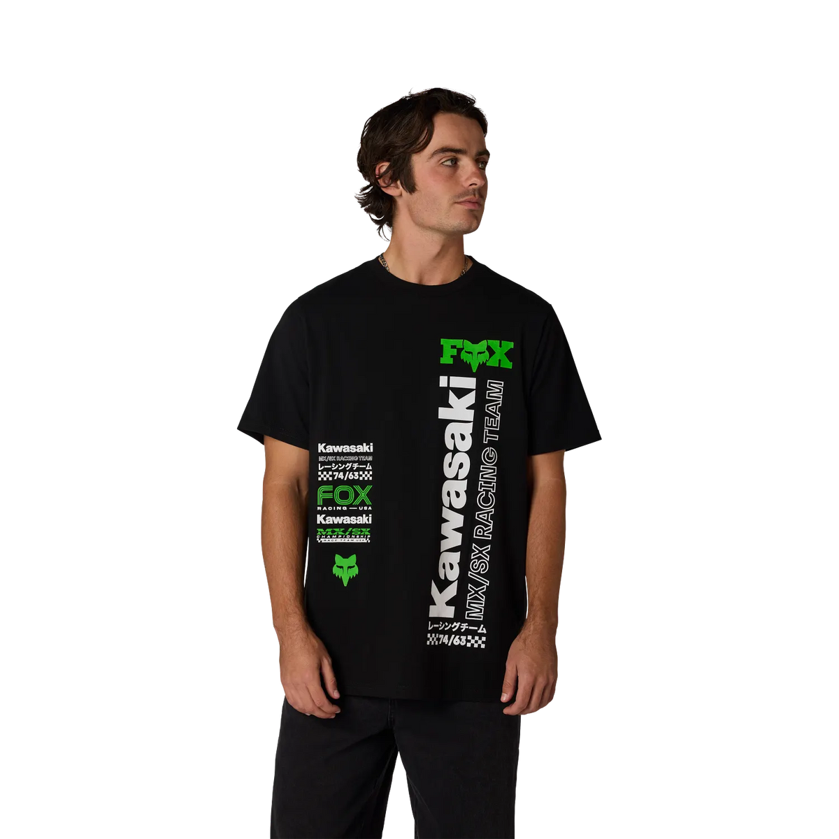 Polera Lifestyle Kawasaki 195 Original Negro Fox