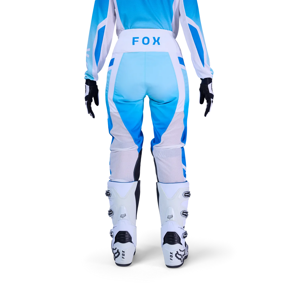 Pantalon Moto Mujer 180 Shield Blanco/Azul Marino Fox