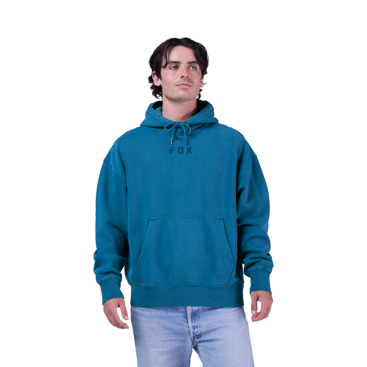 Poleron Lifestyle Wordmark Oversized Azul Fox
