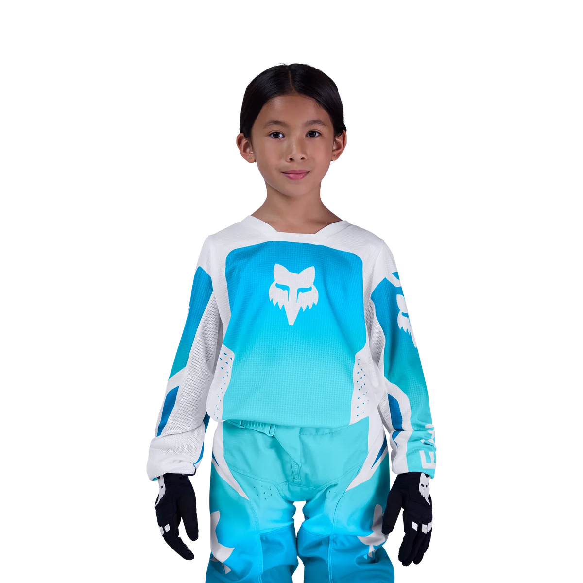 Polera Moto Niño 180 Shield Azul/Blanco Fox