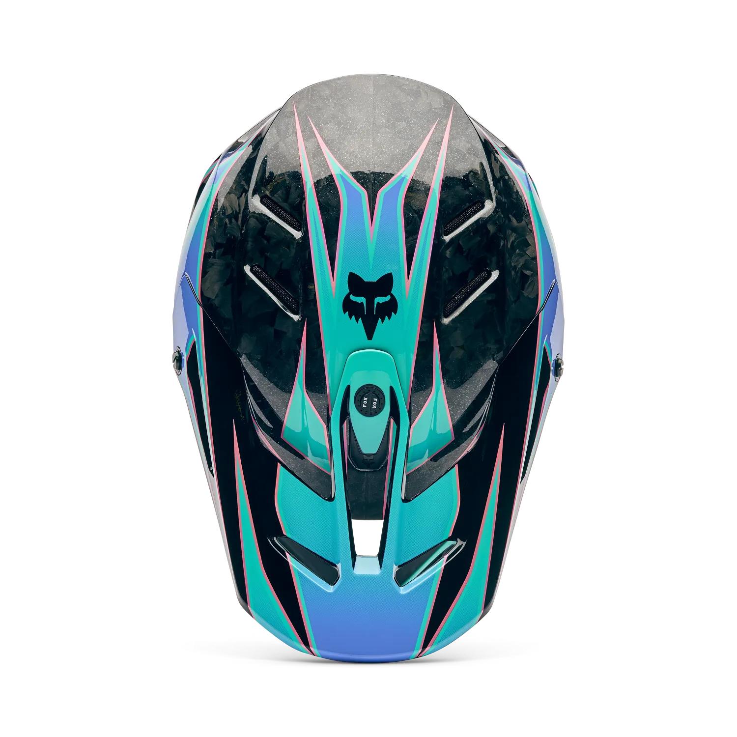PREVENTA - Casco Moto V3 RS Canvas Azul/Negro Fox