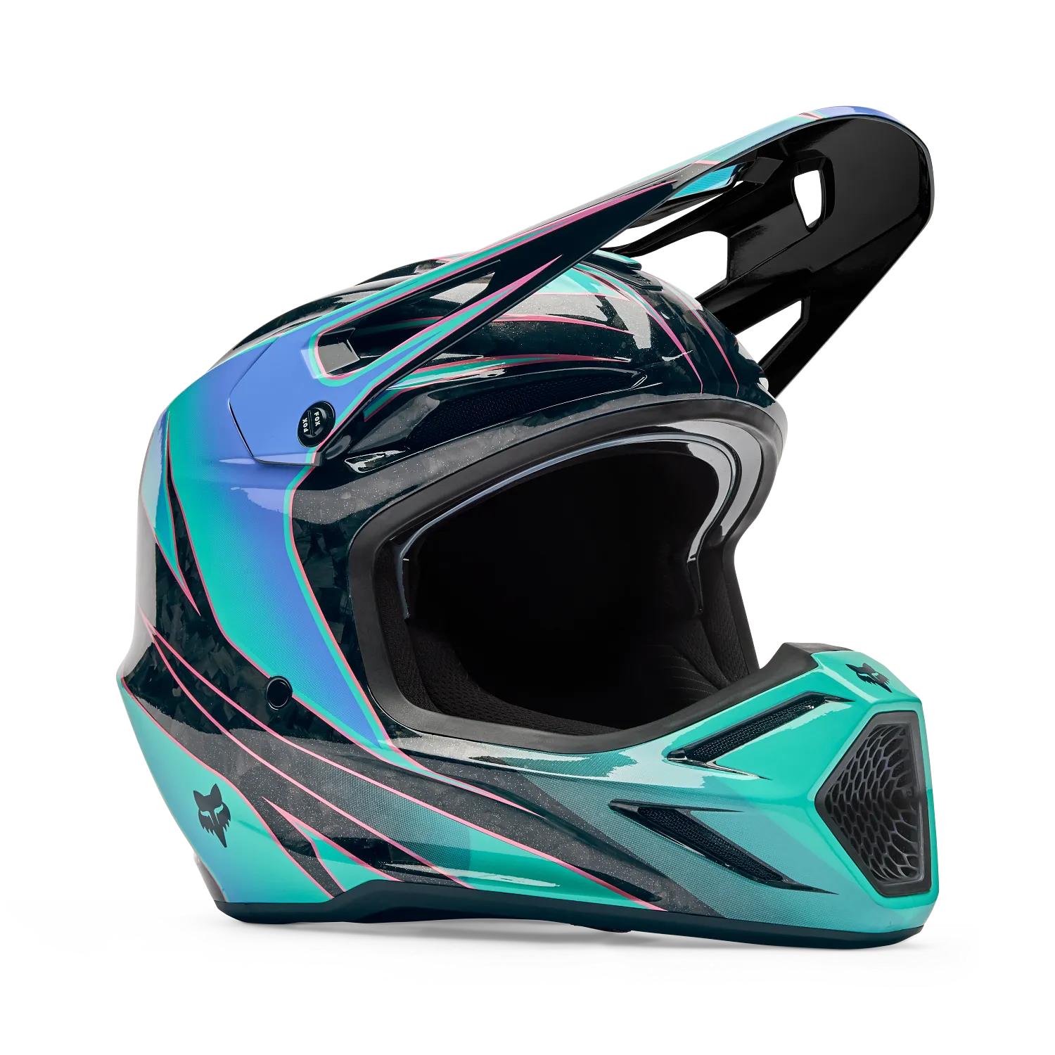 PREVENTA - Casco Moto V3 RS Canvas Azul/Negro Fox