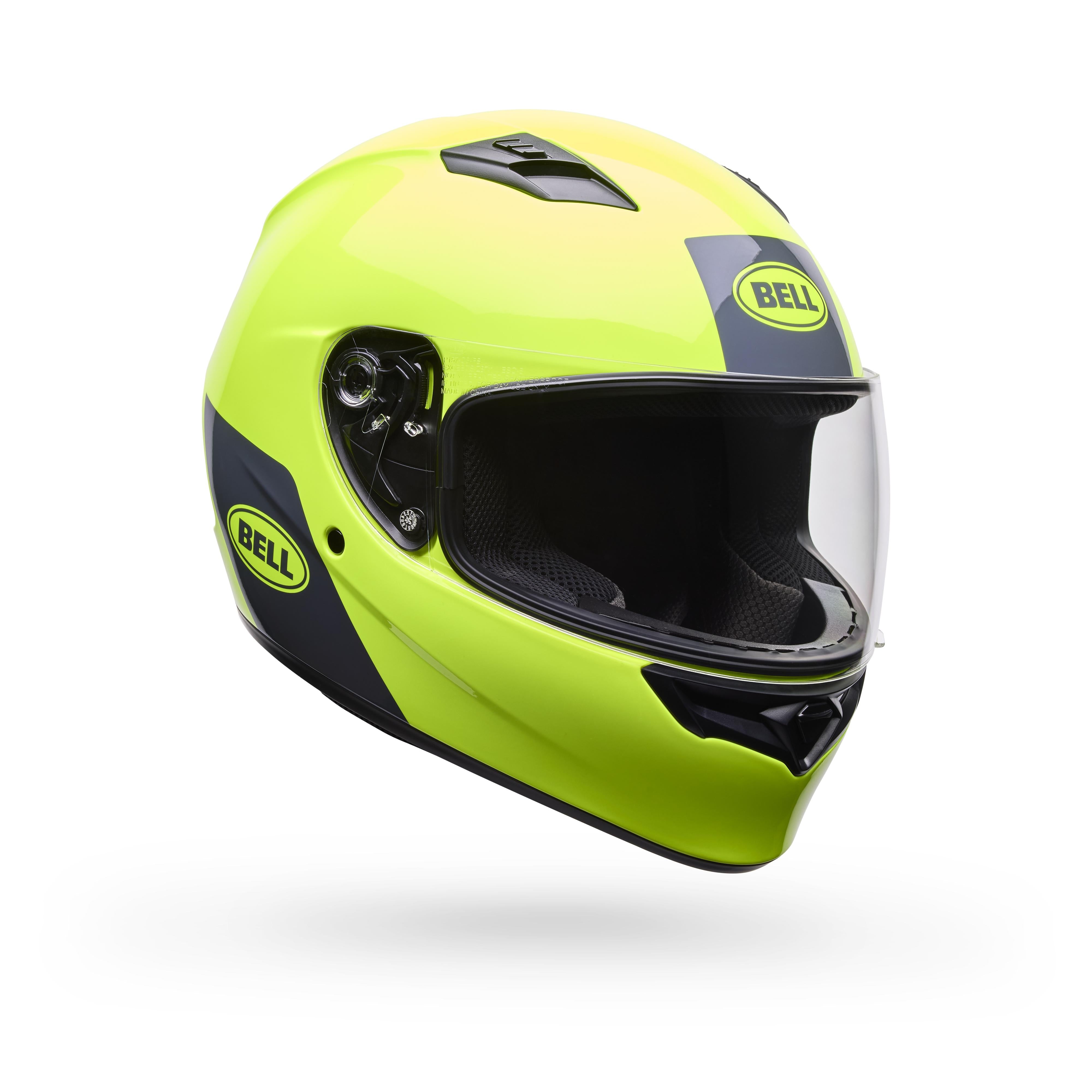 Casco Moto Calle Qualifier Clip Certificado QR Amarillo Bell