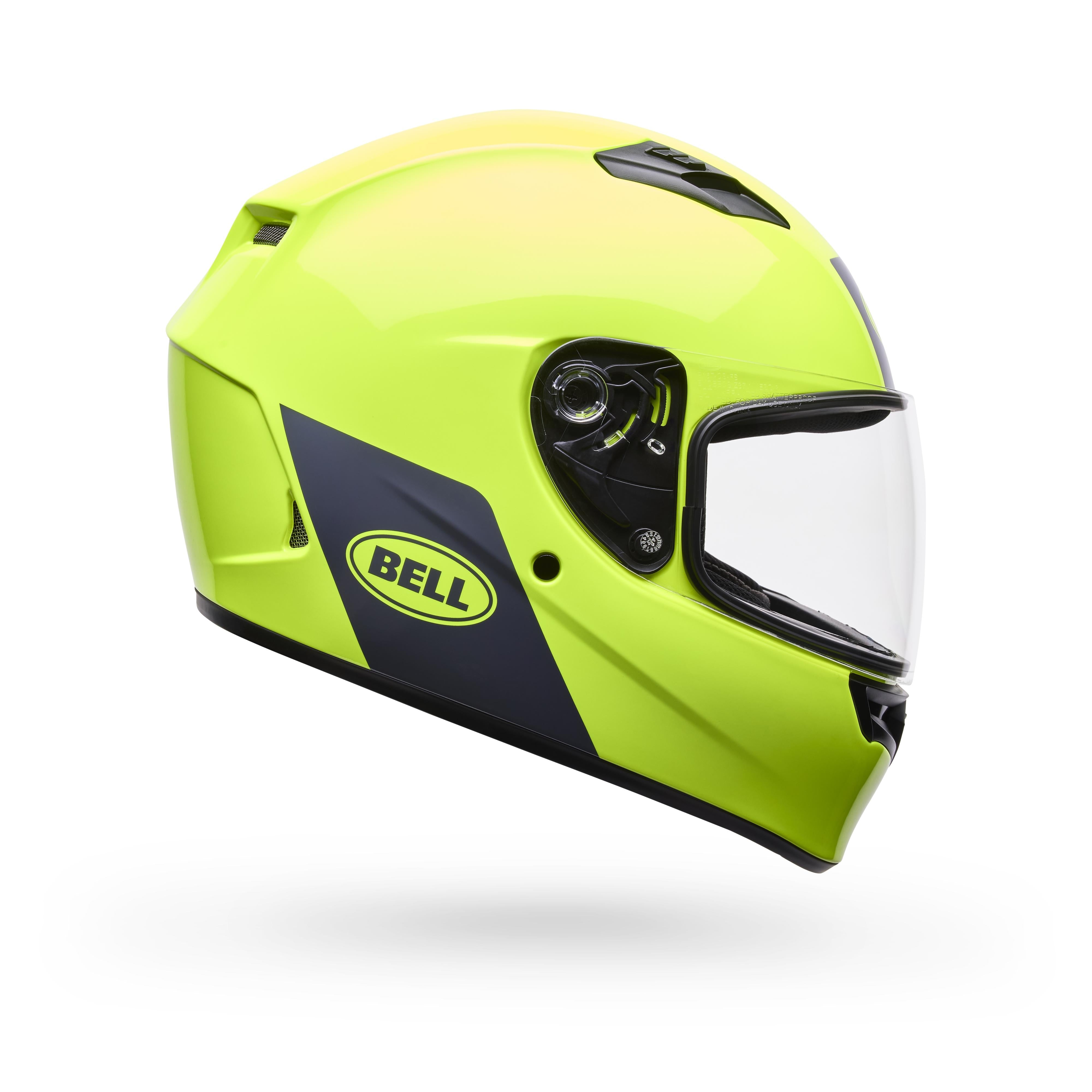 Casco Moto Calle Qualifier Clip Certificado QR Amarillo Bell