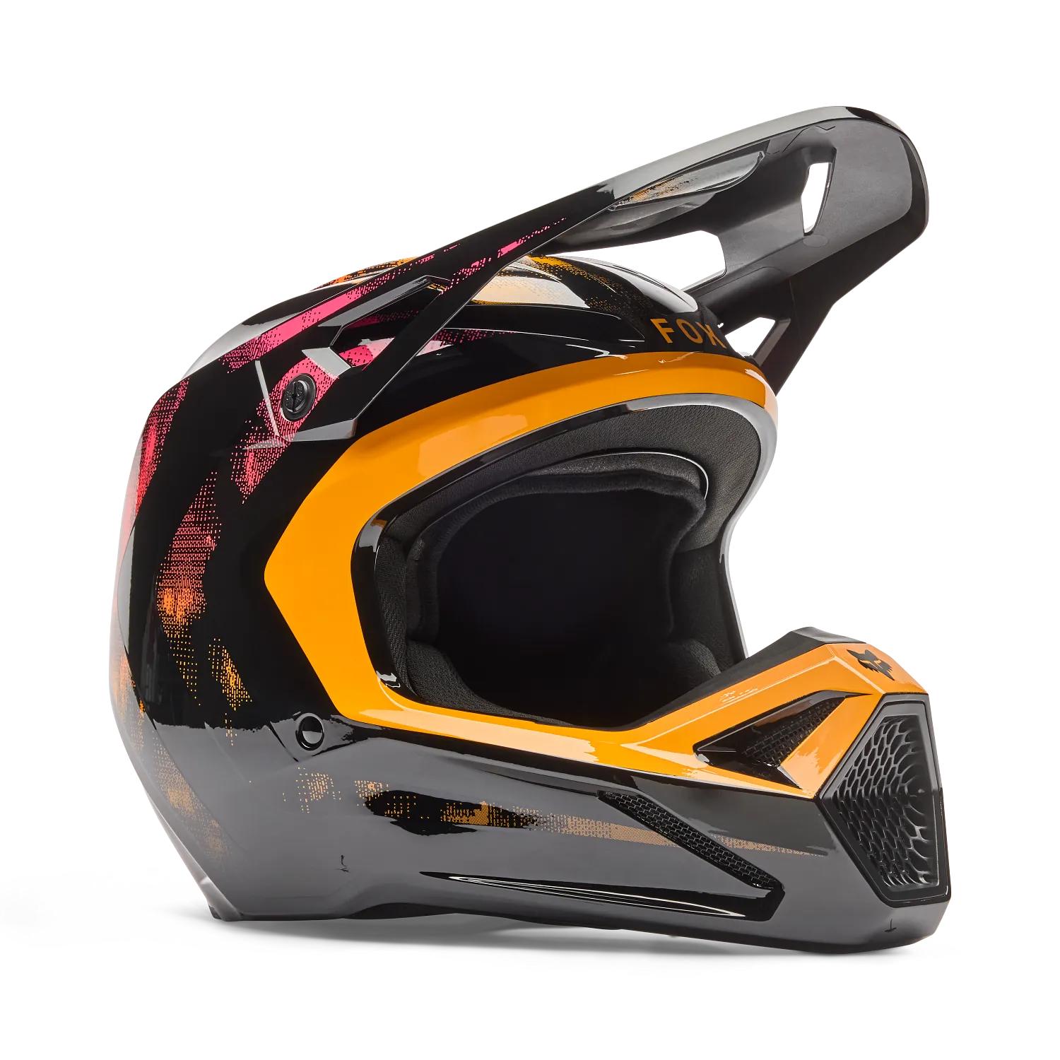 Casco Moto V1 Kairos Negro/Naranjo Fox