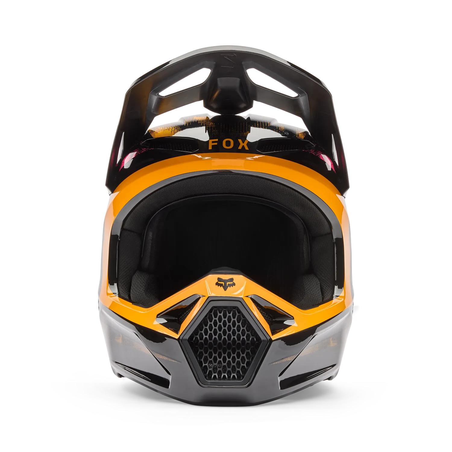 Casco Moto V1 Kairos Negro/Naranjo Fox