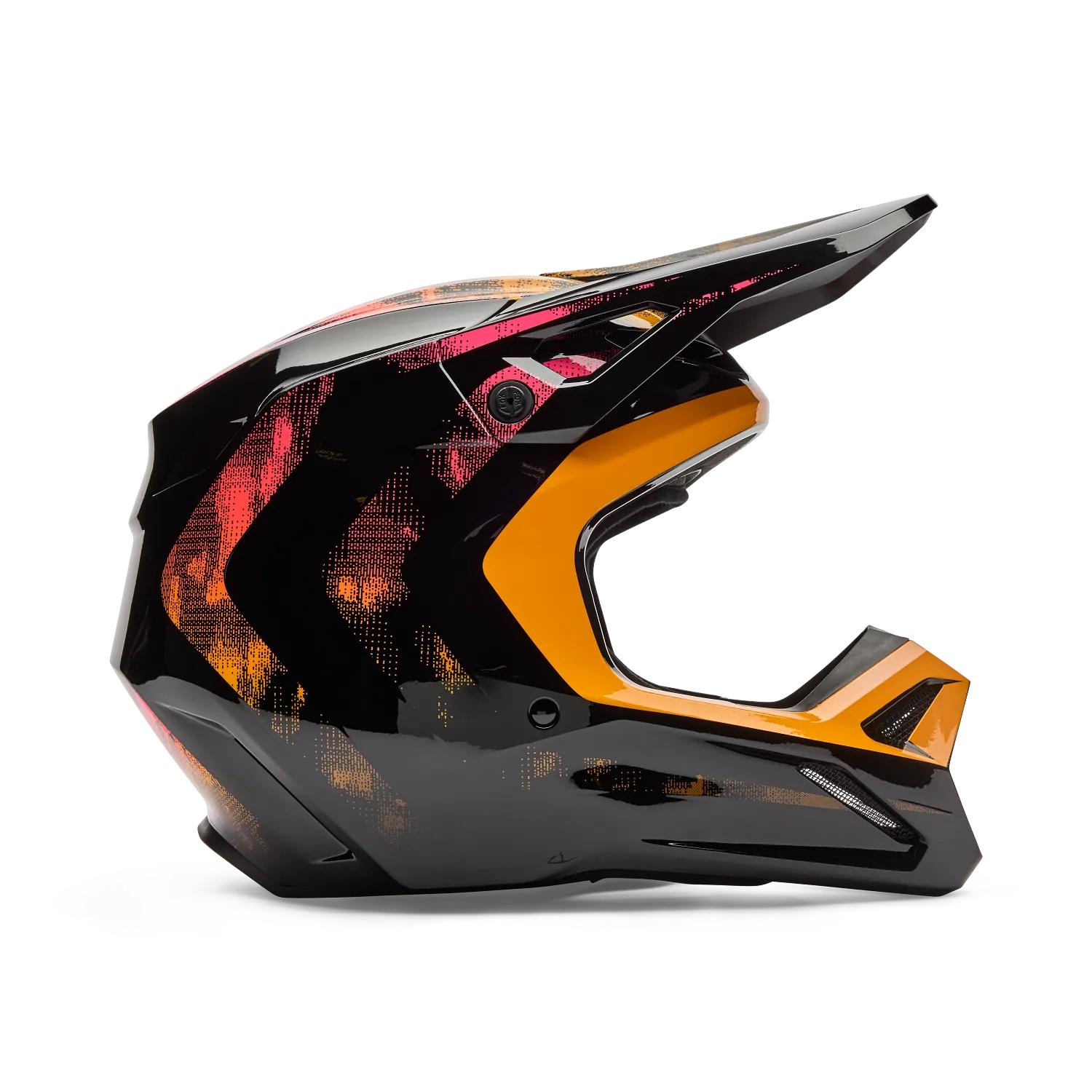 Casco Moto V1 Kairos Negro/Naranjo Fox
