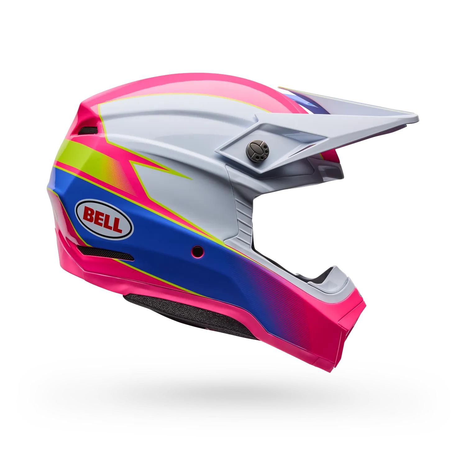 Casco Moto Moto-10 Falcon Mips Blanco/Rosado Bell
