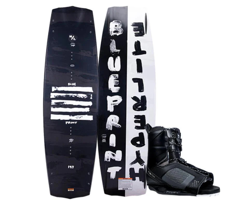 Hyperlite Wakeboard Blueprint 147 con Fijaciones Team Open Toe 7-10.5