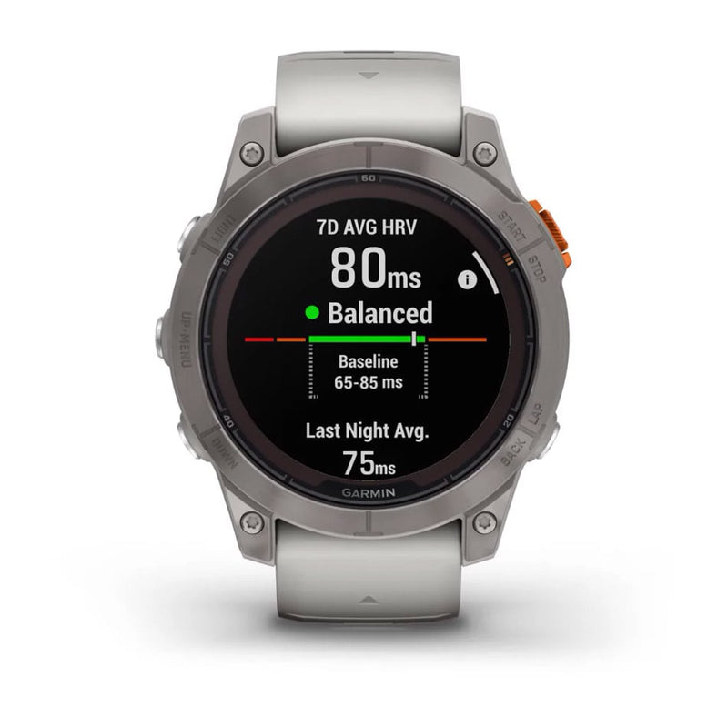 fenix® 7 Pro – Sapphire Solar, Titanium with Fog Gray/Ember Orange Band - Rideshop