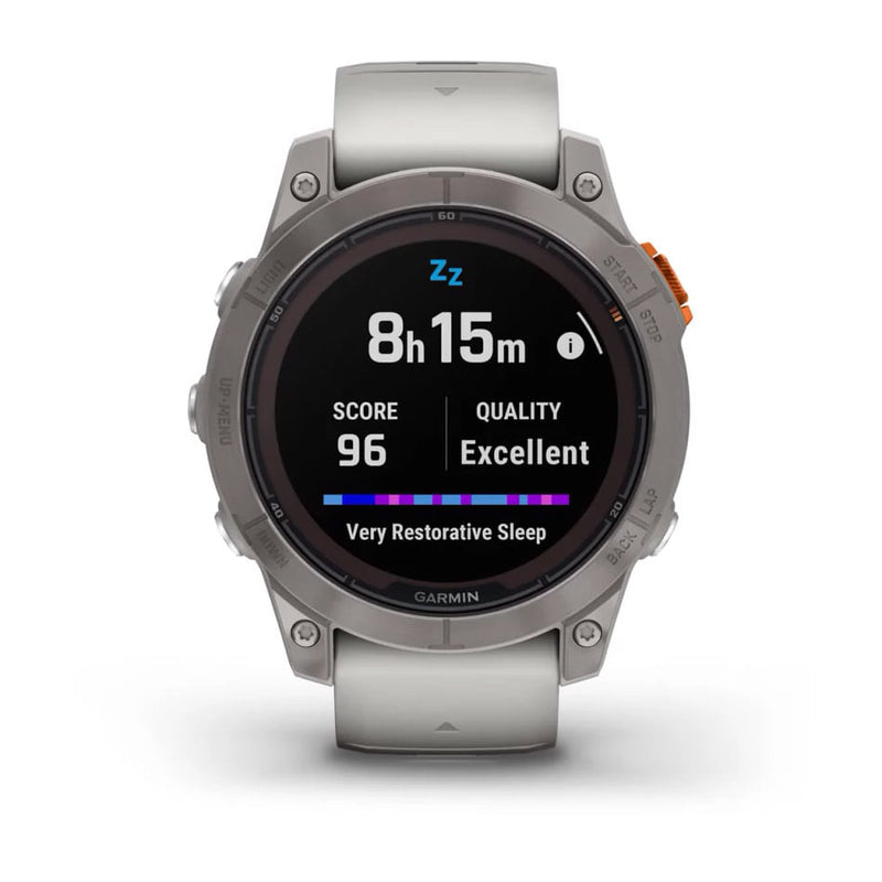 fenix® 7 Pro – Sapphire Solar, Titanium with Fog Gray/Ember Orange Band - Rideshop