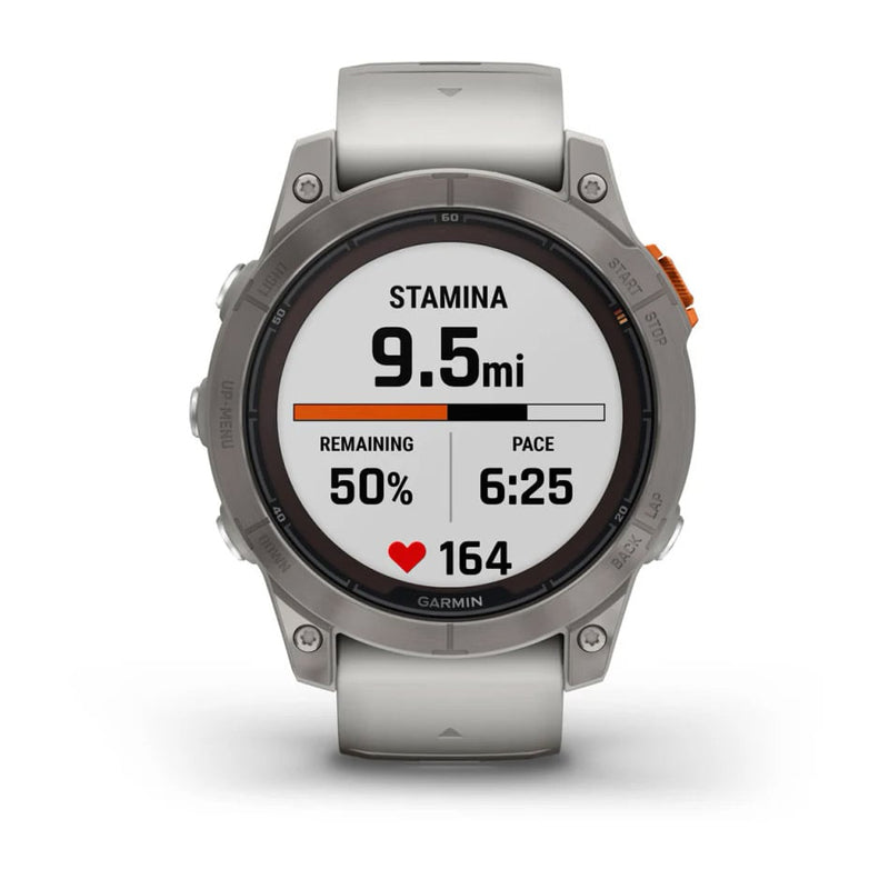 fenix® 7 Pro – Sapphire Solar, Titanium with Fog Gray/Ember Orange Band - Rideshop