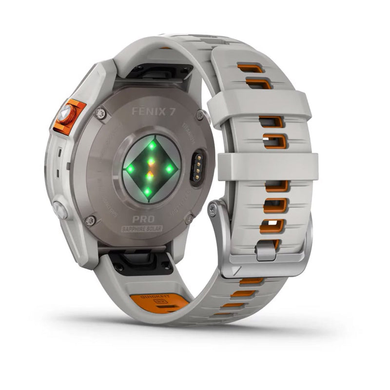 fenix® 7 Pro – Sapphire Solar, Titanium with Fog Gray/Ember Orange Band - Rideshop