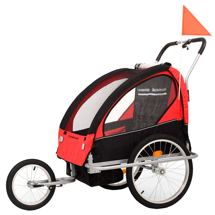 Carro Arrastre Trailer para Bicicletas 2 Niños BeRide