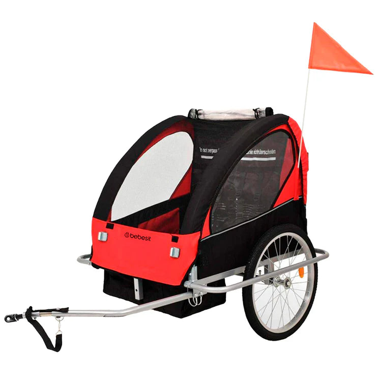 Carro Arrastre Trailer para Bicicletas 2 Niños BeRide