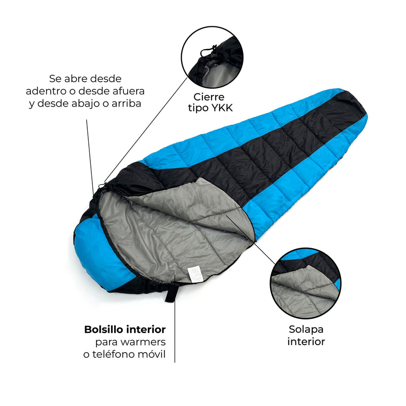 Kano Saco De Dormir 3 Estaciones El Plomo Azul - Rideshop